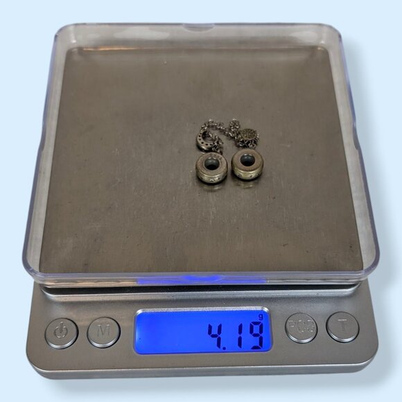 Sterling Sun & Moon Safety Chain Charm - Picture 4 of 4